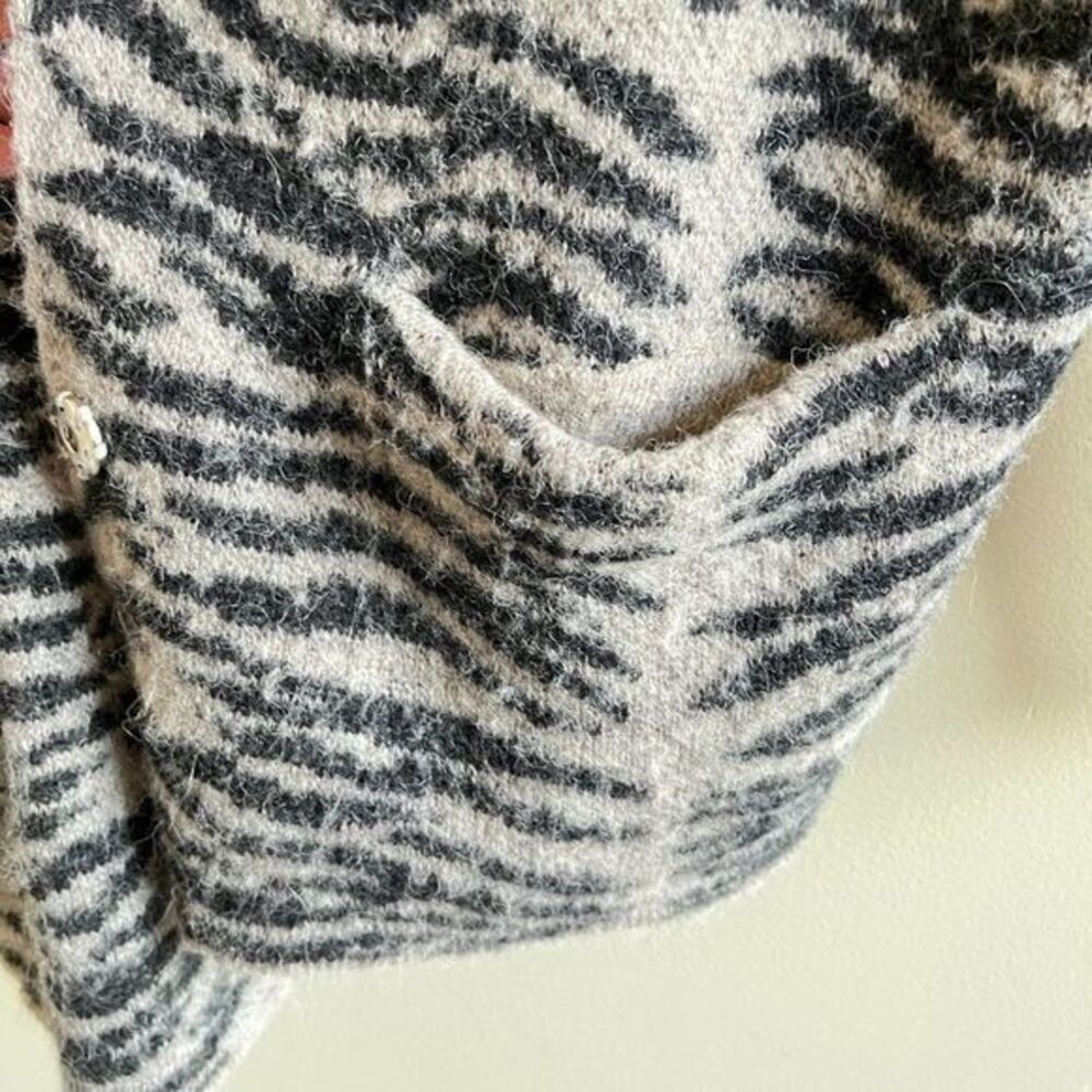 Wildfox Wool Alpaca Blend Avani Animal Print Oversized Cardigan Sweater Size M View 6